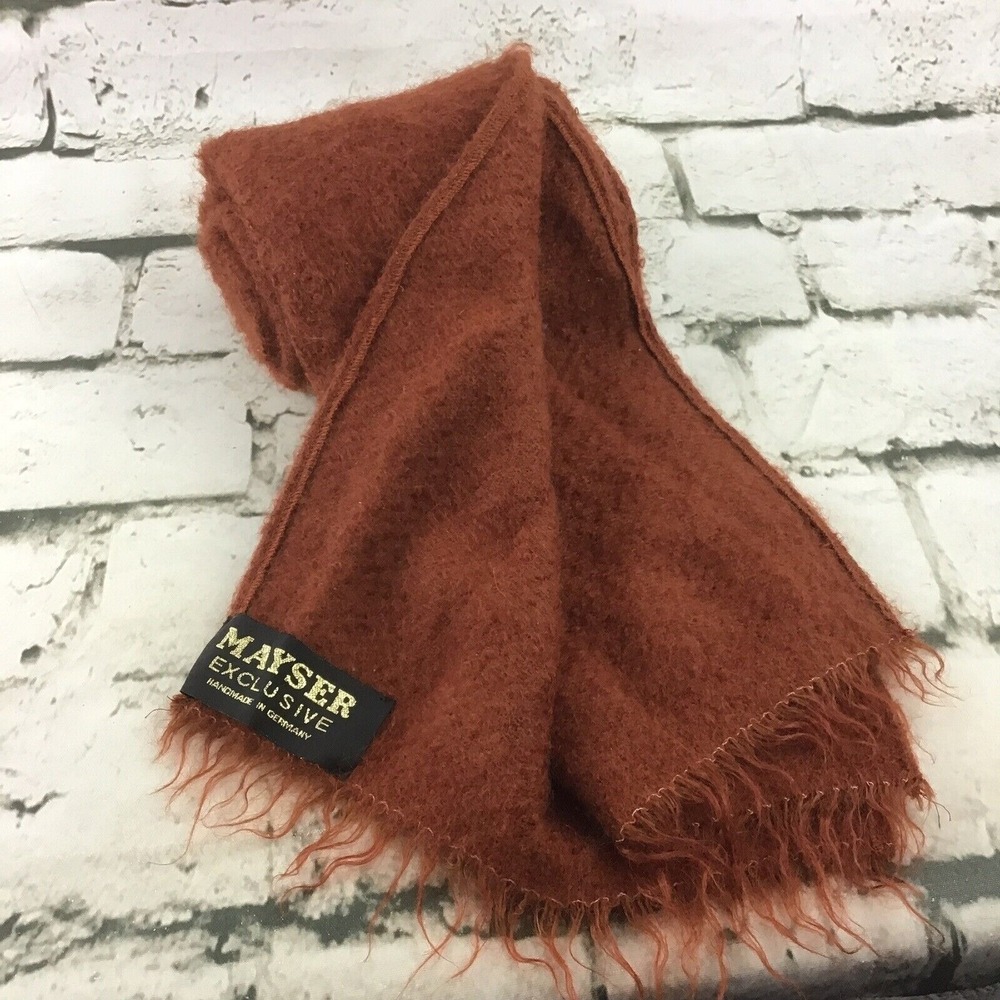 Mayser Exclusive Vtg Brown‎ Rust Earth Winter Scarf Lush Soft Made In Germany